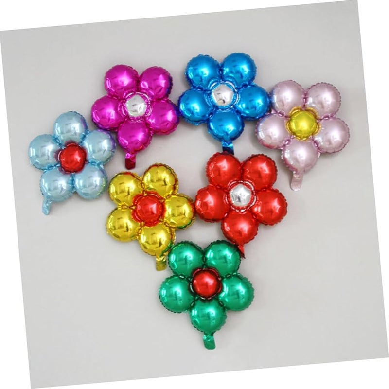 Flower Shaped Aluminum Foil Balloons 10Pcs Wedding Bridal Shower Party Decoration Set Random Color - Image 4
